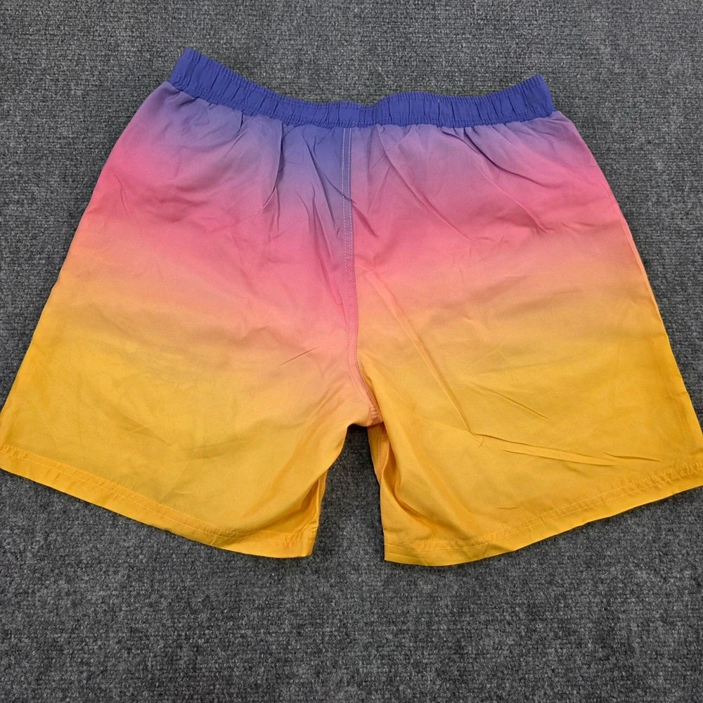 Men's XL Chemistry Skeleton Surfing Graphic Swim Trunks Gradient‎ Colors